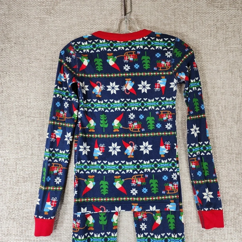 Hanna Andersson Organic Cotton Holiday Elf Pajama Set Youth US 14 Navy Blue